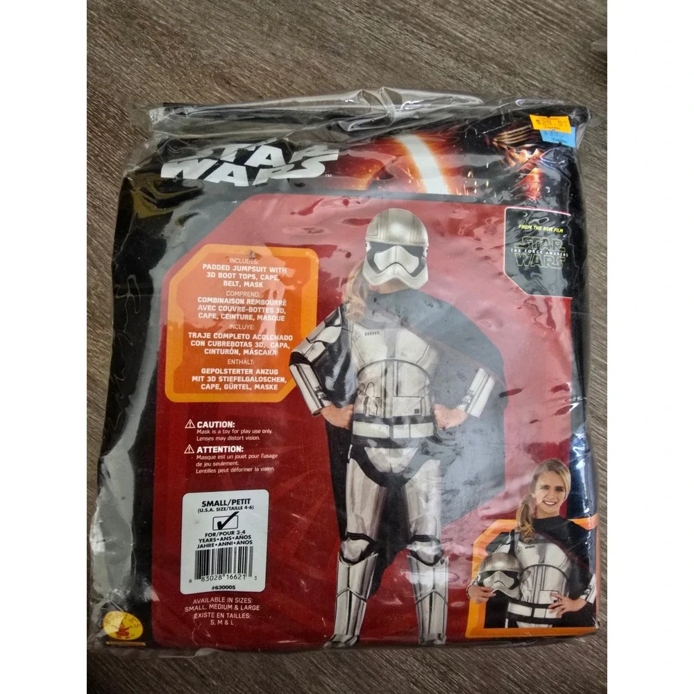 Star Wars Captain Phasma Costume Kids Small 4-6 Padded Jumpsuit Rubies 630005